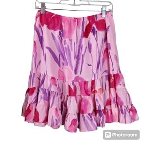 Jams World Womens Abstract Floral Print Art Deco Skirt Fairy Festival Barbiecore